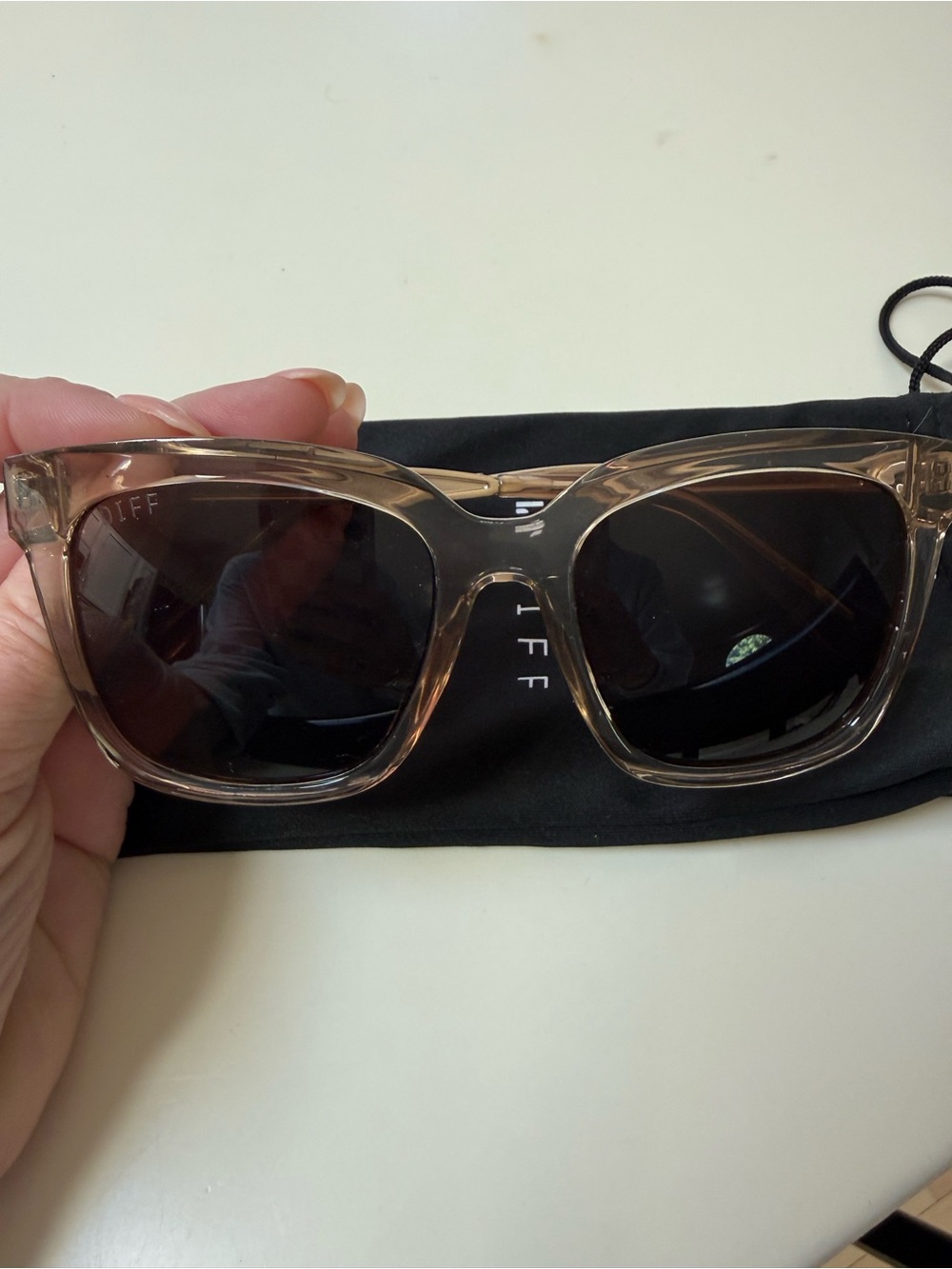 Diff Eyewear Crystal Brown Hailey Sunglasses with Dark Lenses